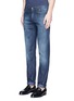Front View - Click To Enlarge - ISAIA - Contrast paisley print cuff jeans