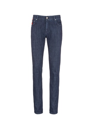 Main View - Click To Enlarge - ISAIA - Logo charm stretch selvedge jeans