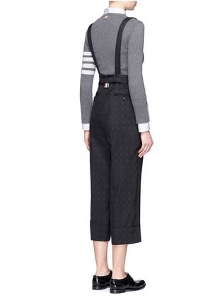 Back View - Click To Enlarge - THOM BROWNE  - 'Hector' embroidered suspender high waist pants