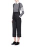 Figure View - Click To Enlarge - THOM BROWNE  - 'Hector' embroidered suspender high waist pants