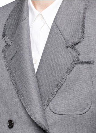 Detail View - Click To Enlarge - THOM BROWNE  - Cold shoulder double-breasted wool twill jacket
