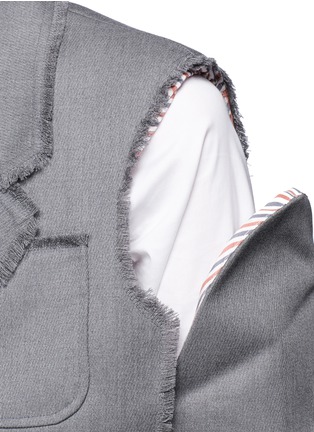 Detail View - Click To Enlarge - THOM BROWNE  - Cold shoulder double-breasted wool twill jacket