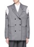 Main View - Click To Enlarge - THOM BROWNE  - Cold shoulder double-breasted wool twill jacket