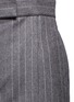 Detail View - Click To Enlarge - THOM BROWNE  - Denim patch stripe high waist suspender skirt