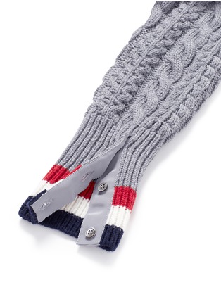 Detail View - Click To Enlarge - THOM BROWNE  - Handbag pocket cable knit cardigan