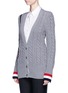 Front View - Click To Enlarge - THOM BROWNE  - Handbag pocket cable knit cardigan