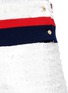 Detail View - Click To Enlarge - THOM BROWNE  - Pleated hem stripe eyelash tweed skirt