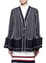 Main View - Click To Enlarge - THOM BROWNE  - Exposed seam pleated wool-mohair jacket