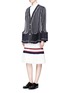 Figure View - Click To Enlarge - THOM BROWNE  - Exposed seam pleated wool-mohair jacket