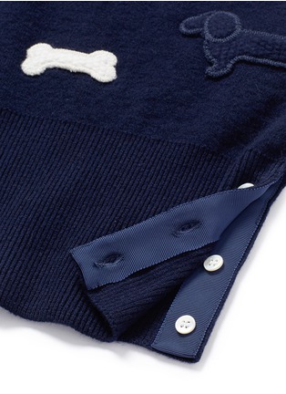 Detail View - Click To Enlarge - THOM BROWNE  - Hector and bone appliqué wool sweater