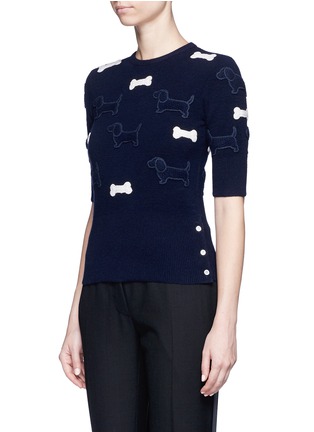 Front View - Click To Enlarge - THOM BROWNE  - Hector and bone appliqué wool sweater