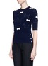 Front View - Click To Enlarge - THOM BROWNE  - Hector and bone appliqué wool sweater