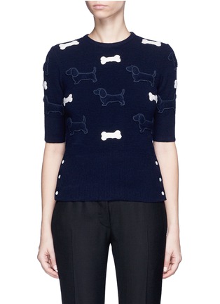 Main View - Click To Enlarge - THOM BROWNE  - Hector and bone appliqué wool sweater
