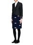 Figure View - Click To Enlarge - THOM BROWNE  - Hector and bone appliqué wool knit skirt