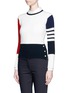 Front View - Click To Enlarge - THOM BROWNE  - Colourblock cashmere sweater