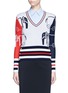 Main View - Click To Enlarge - THOM BROWNE  - Elephant jacquard colourblock wool sweater