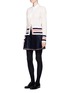Figure View - Click To Enlarge - THOM BROWNE  - Stripe cuff cashmere cable knit cardigan