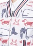 Detail View - Click To Enlarge - THOM BROWNE  - Hector and toy intarsia knit bomber jacket