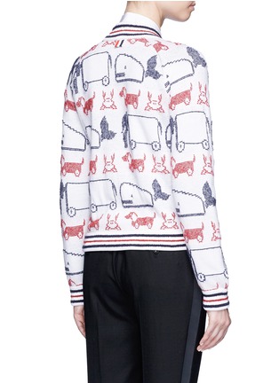 Back View - Click To Enlarge - THOM BROWNE  - Hector and toy intarsia knit bomber jacket
