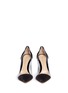 Front View - Click To Enlarge - GIANVITO ROSSI - 'Plexi' clear PVC velvet pumps