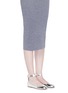 Figure View - Click To Enlarge - GIANVITO ROSSI - Metallic leather ankle strap ballerina flats