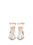Front View - Click To Enlarge - GIANVITO ROSSI - 'Plexi' clear PVC metallic leather ankle strap pumps