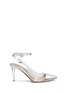 Main View - Click To Enlarge - GIANVITO ROSSI - 'Plexi' clear PVC metallic leather ankle strap pumps