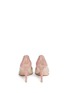 Back View - Click To Enlarge - GIANVITO ROSSI - Suede trim strass pavé sheer mesh pumps