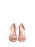 Front View - Click To Enlarge - GIANVITO ROSSI - 'Demi' arched leather bootie pumps