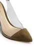 Detail View - Click To Enlarge - GIANVITO ROSSI - 'Anise Mid' clear PVC suede slingback ankle pumps