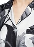 Detail View - Click To Enlarge - F.R.S FOR RESTLESS SLEEPERS - 'Rea' greyscale leaf print silk pyjama shirt