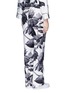 Back View - Click To Enlarge - F.R.S FOR RESTLESS SLEEPERS - 'Crono' greyscale leaf print silk pyjama pants
