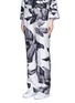 Front View - Click To Enlarge - F.R.S FOR RESTLESS SLEEPERS - 'Crono' greyscale leaf print silk pyjama pants