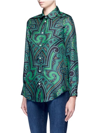Front View - Click To Enlarge - F.R.S FOR RESTLESS SLEEPERS - 'Leda' paisley print silk satin pyjama shirt