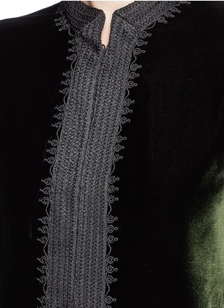 Detail View - Click To Enlarge - F.R.S FOR RESTLESS SLEEPERS - 'Tifeo' crochet lace velvet pyjama jacket