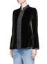 Front View - Click To Enlarge - F.R.S FOR RESTLESS SLEEPERS - 'Tifeo' crochet lace velvet pyjama jacket