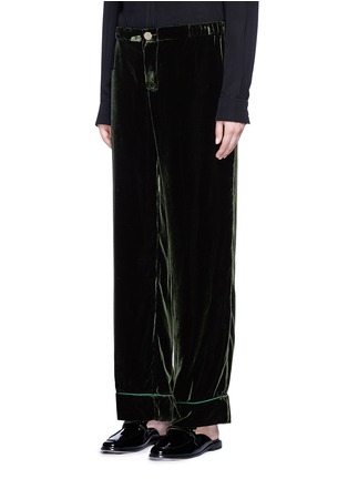 Front View - Click To Enlarge - F.R.S FOR RESTLESS SLEEPERS - 'Etere' velvet pyjama pants