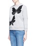 Front View - Click To Enlarge - ALEXANDER MCQUEEN - Moth embroidery French terry sweartshirt