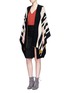 Figure View - Click To Enlarge - ALICE & OLIVIA - 'Minka' oversize stripe wool poncho