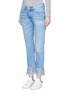 Front View - Click To Enlarge - 3X1 - 'WM3' fringe cuff cropped jeans