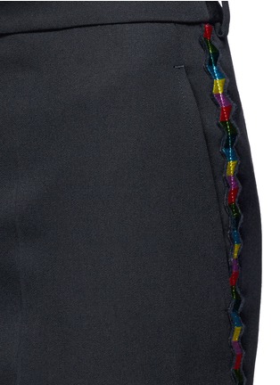 Detail View - Click To Enlarge - PORTS 1961 - Geometric ribbon embroidery virgin wool pants