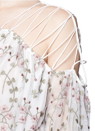 Detail View - Click To Enlarge - ZIMMERMANN - 'Eden' floral embroidery silk georgette midi dress