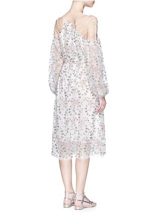 Back View - Click To Enlarge - ZIMMERMANN - 'Eden' floral embroidery silk georgette midi dress