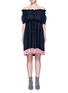 Main View - Click To Enlarge - CHLOÉ - Embroidered ruffle crinkled cotton-silk off-shoulder dress