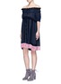 Figure View - Click To Enlarge - CHLOÉ - Embroidered ruffle crinkled cotton-silk off-shoulder dress