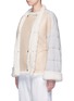 Front View - Click To Enlarge - CHLOÉ - Jersey sleeve shearling jacket