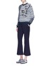 Figure View - Click To Enlarge - STELLA MCCARTNEY - Cat embroidery stripe cotton sweatshirt