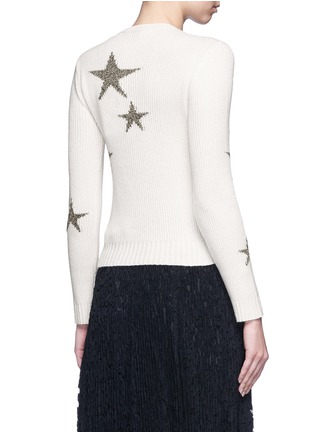 Back View - Click To Enlarge - VALENTINO GARAVANI - Metallic star intarsia cashmere sweater