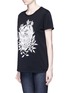 Front View - Click To Enlarge - ALEXANDER MCQUEEN - Floral skull print T-shirt