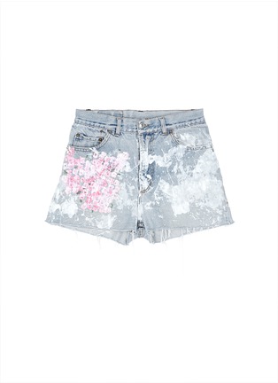 Main View - Click To Enlarge - RIALTO JEAN PROJECT - One of a kind hand-painted cherry blossom splatter vintage shorts